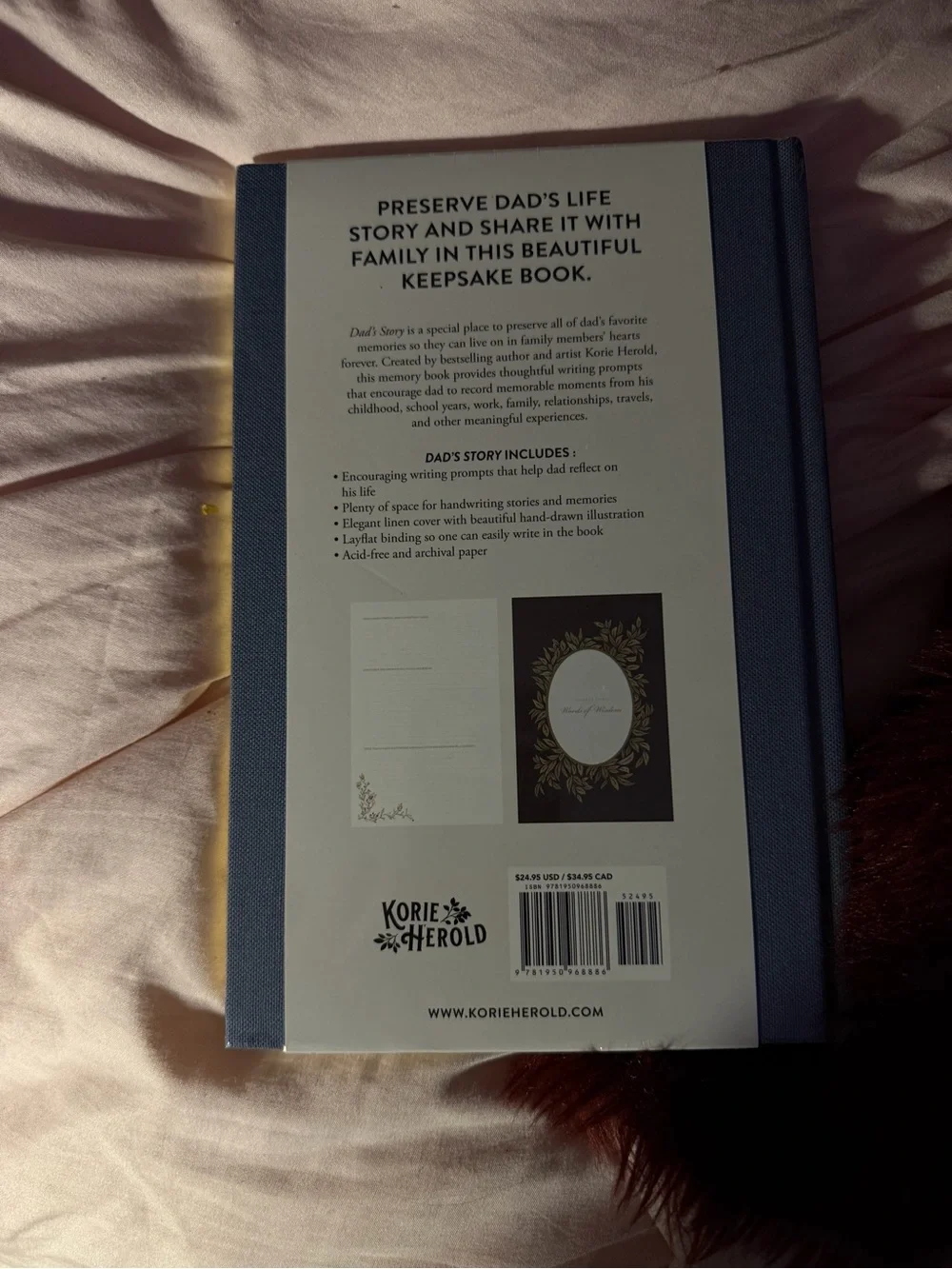 New Dad's Story Keepsake Memory Journal - Navy Blue with Gold Foil